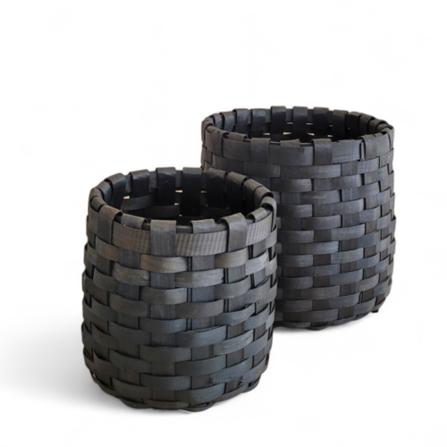 Round Black Chipwood Basket