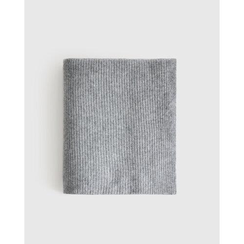 Ribbed Knit Cashmere Throw - Heather Grey