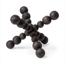 Large Black Geometric Wood Ball Jack