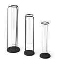 Beeker Set of Three Black Metal Vases