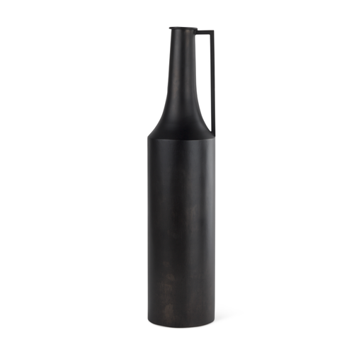 Large Black Iron Flower Vase