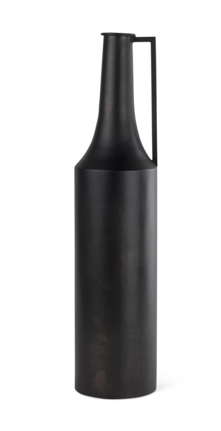 Large Black Iron Flower Vase