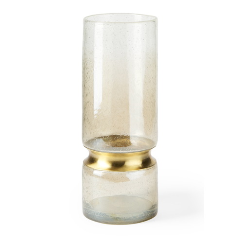 Brushed Gold Metal Glass Vase - Large