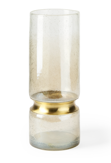 Large Brushed Gold Metal Glass Vase