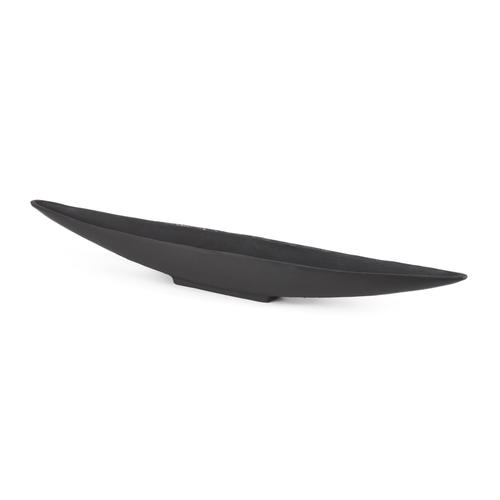 Large Matte Black Metal Decorative Bowl