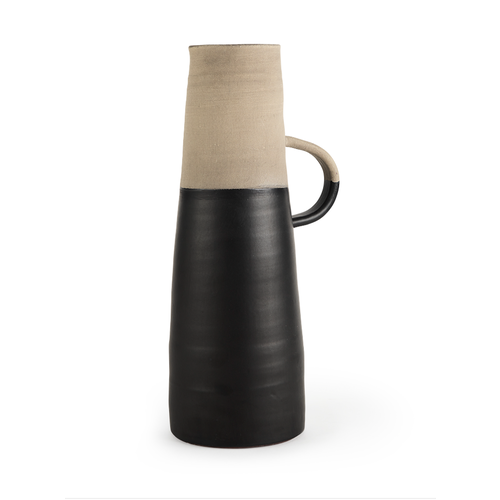 Large Two-Toned Black/Natural Jug