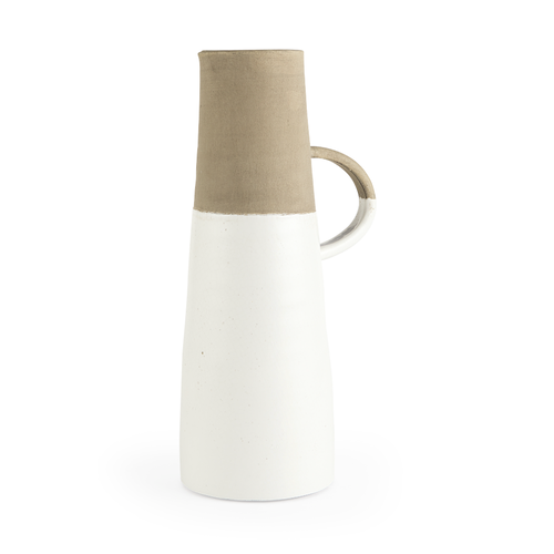 Large Two-Toned White/Natural Jug