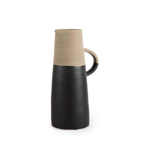 Medium Two-Toned Black/Natural Jug