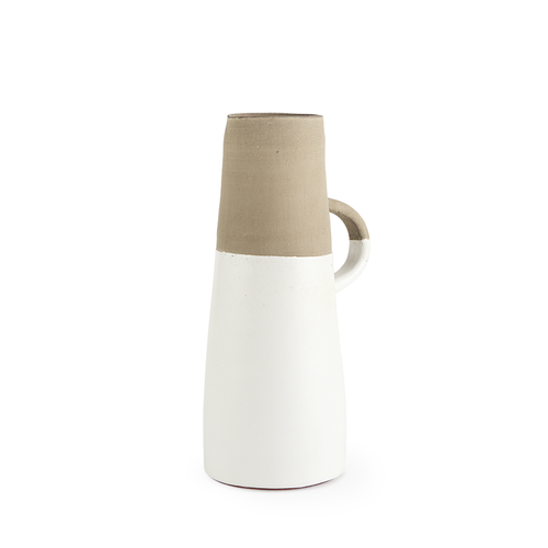 Medium Two-Toned White/Natural Jug