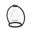 Short Black Metal Glass Bottle Vase