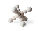 Small Off-White Geoetric Wood Ball Jack