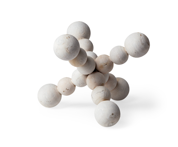 Small Off-White Geoetric Wood Ball Jack
