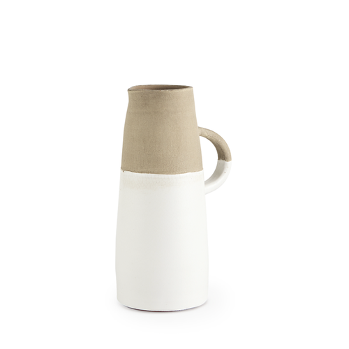Small Two-Toned White/Natural Jug