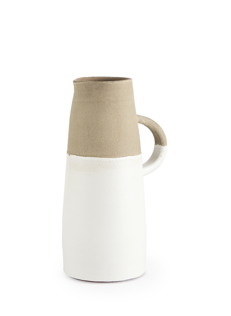 Small Two-Toned White/Natural Jug