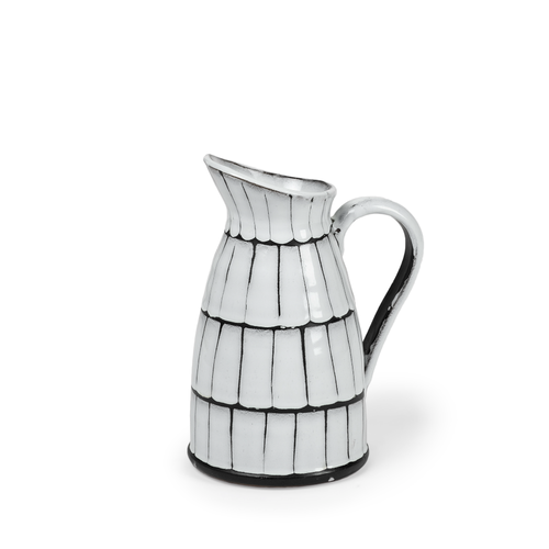 White/Black Ceramic Jug - Small