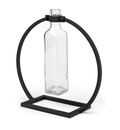Tall Black Metal Glass Bottle Vase