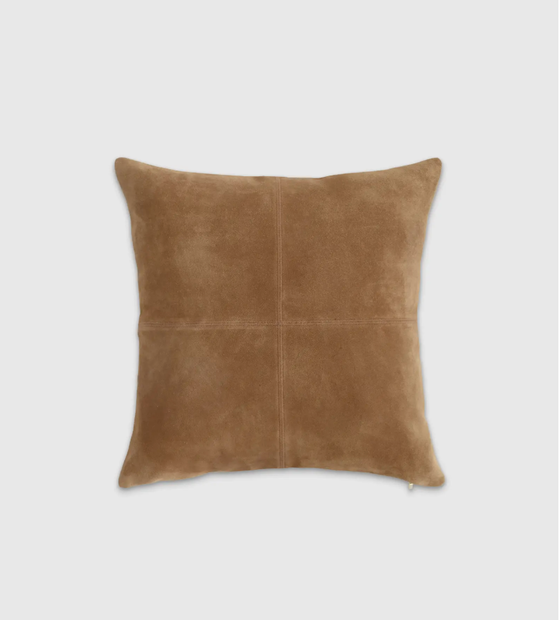 Pieced Suede Pillow Cover