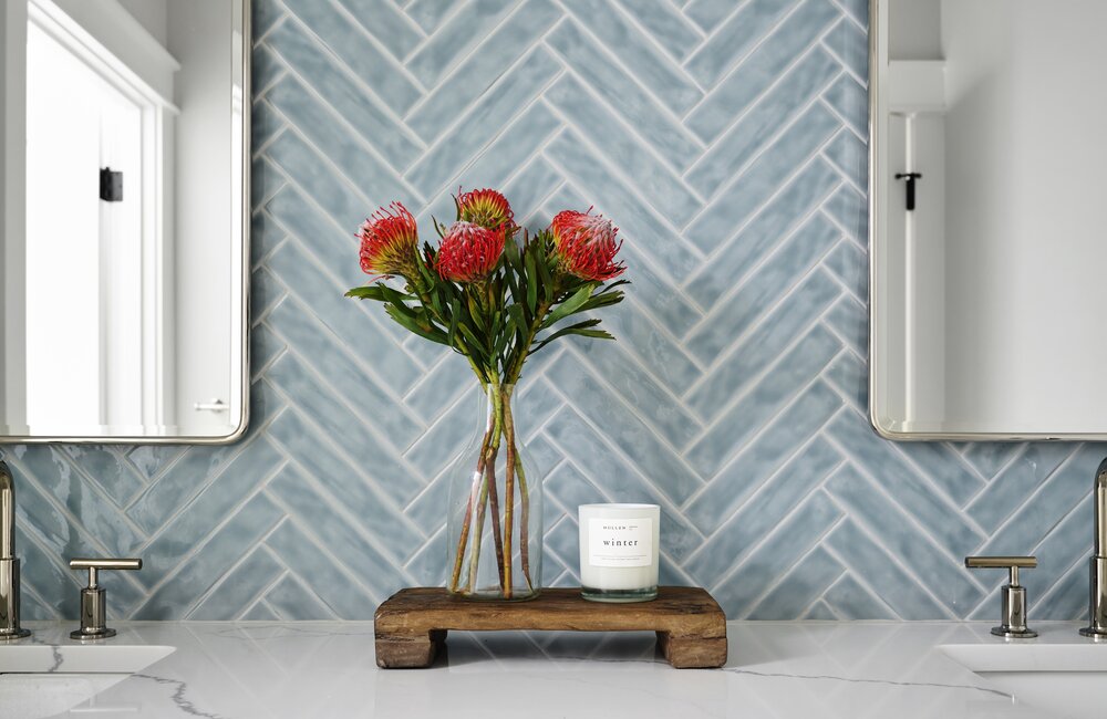 Herringbone Inspired Kids Bathroom