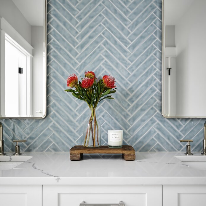 Herringbone Inspired Kids Bathroom