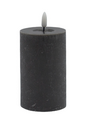 Flameless Gray Pillar Candle Small