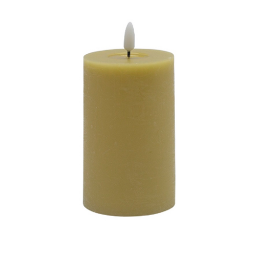 Flameless Champagne Pillar Candle Small