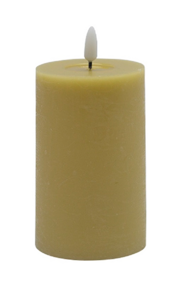 Flameless Champagne Pillar Candle Small