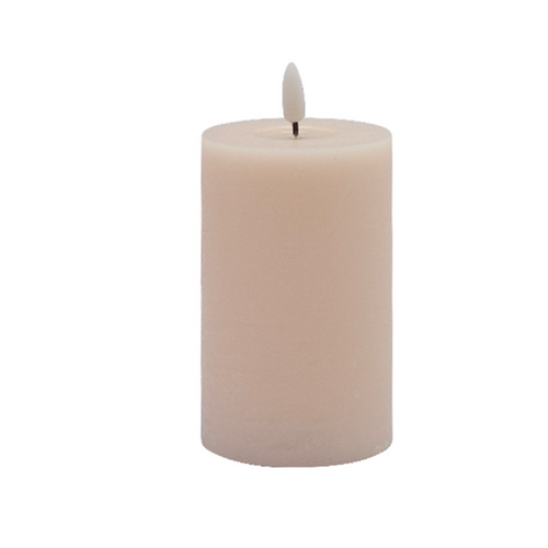 Flameless Pink Pillar Candle Small