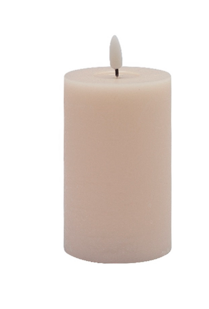 Flameless Pink Pillar Candle Small