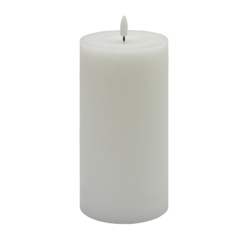 Flameless White Pillar Candle Large