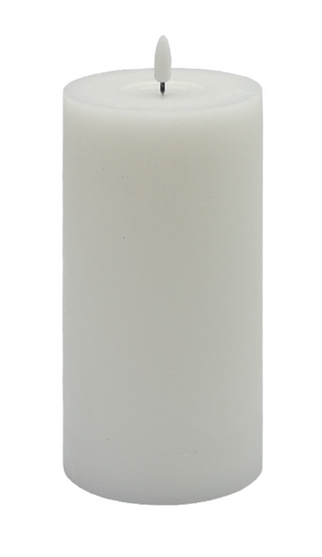 Flameless White Pillar Candle Large