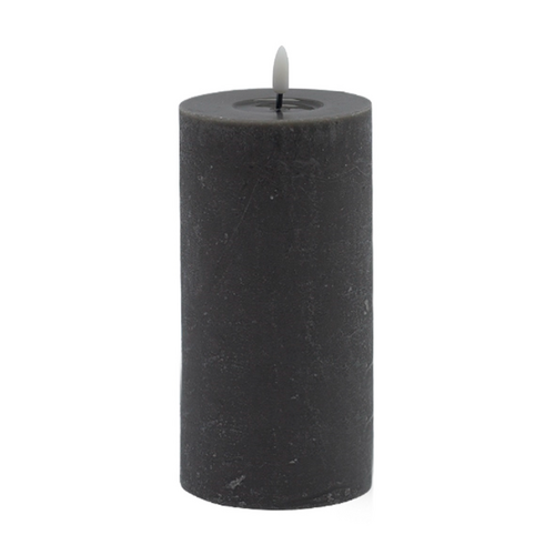 Flameless Gray Pillar Candle Large