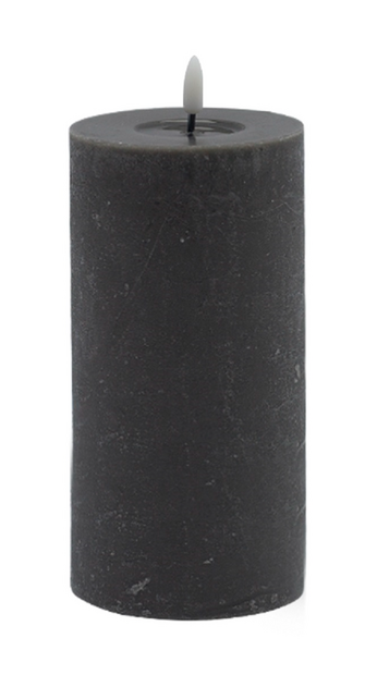 Flameless Gray Pillar Candle Large