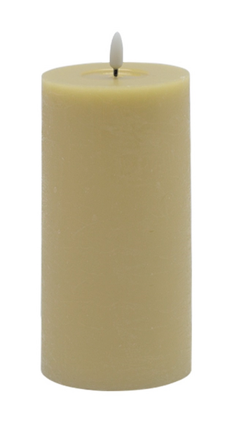 Flameless Champagne Pillar Candle Large