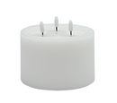 3-Wick White Flameless Candle Small
