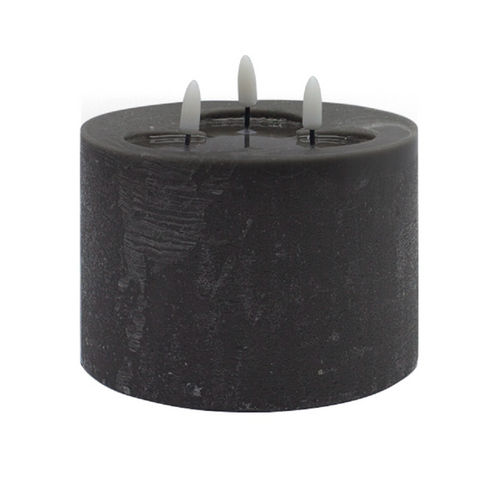 3-Wick Gray Flameless Candle Small