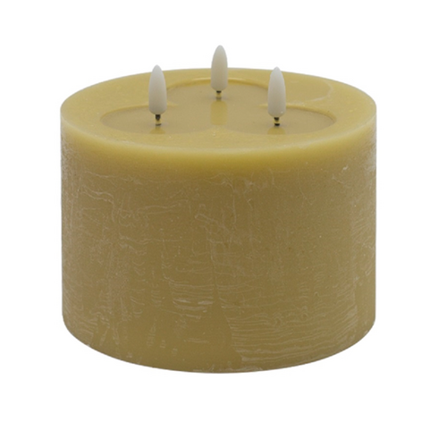 3-Wick Champagne Flameless Candle Small