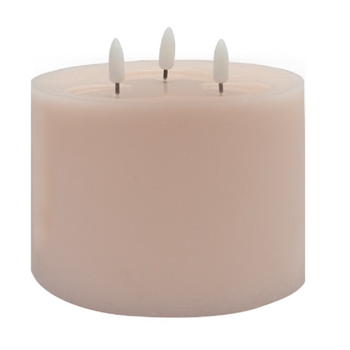 3-Wick Pink Flameless Candle Small