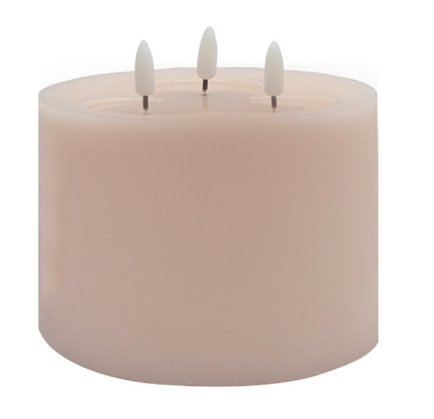 3-Wick Pink Flameless Candle Small