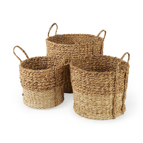 Two Tone Braided Basket Small