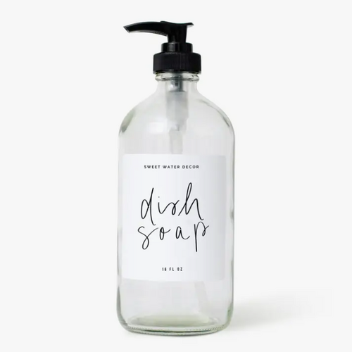 Glass Dish Soap Dispenser White, 16oz