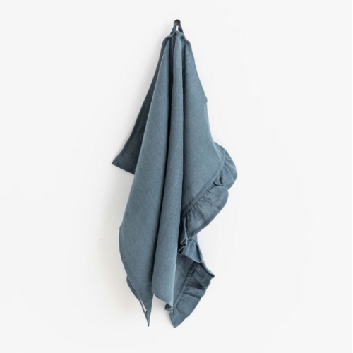 Ruffle Tea Towel - Gray Blue