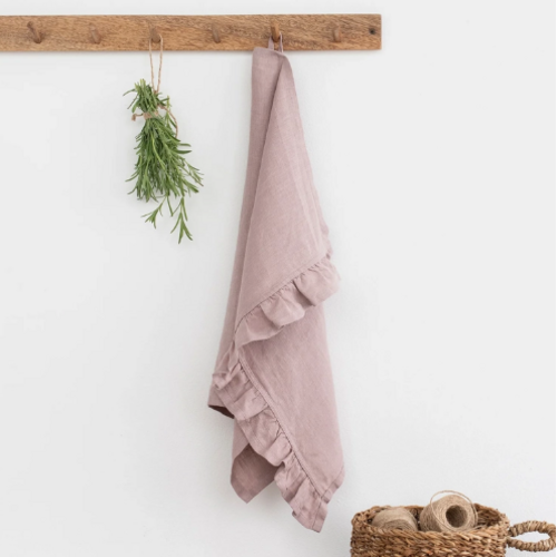 Ruffle Tea Towel - Woodrose