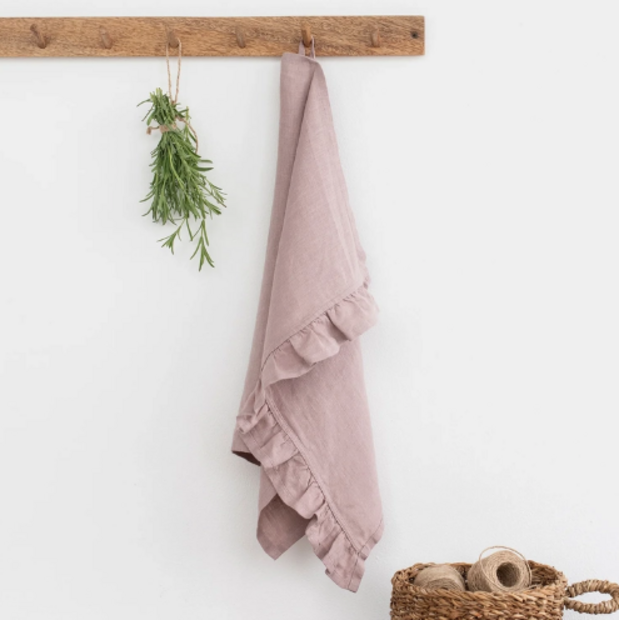 Ruffle Tea Towel - Woodrose
