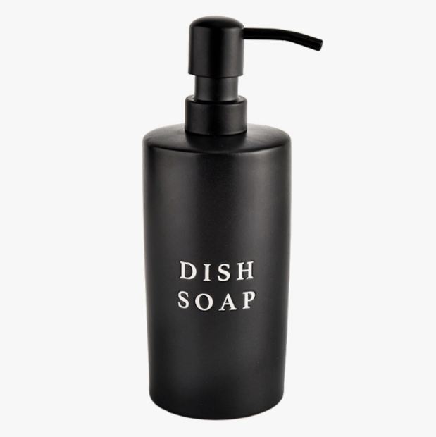 Stoneware Dish Soap Dispenser Black, 16oz