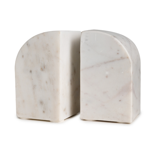 White Marble Bookends