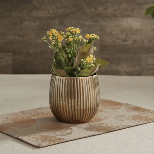 Corrugated Planter Gold