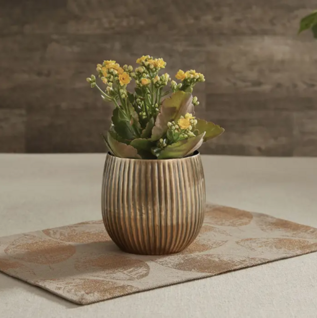 Corrugated Planter Gold