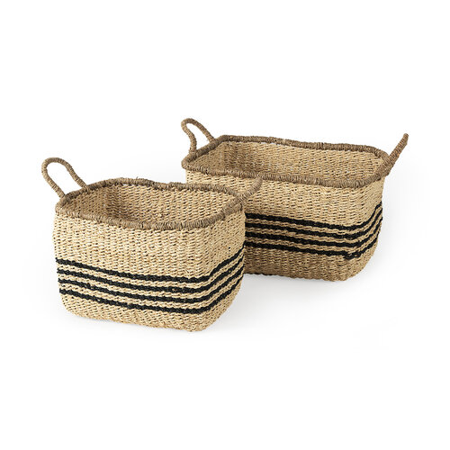 Striped Seagrass Basket
