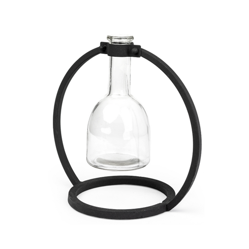 Black Metal Glass Vase