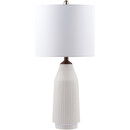 Ribbed Table Lamp, White